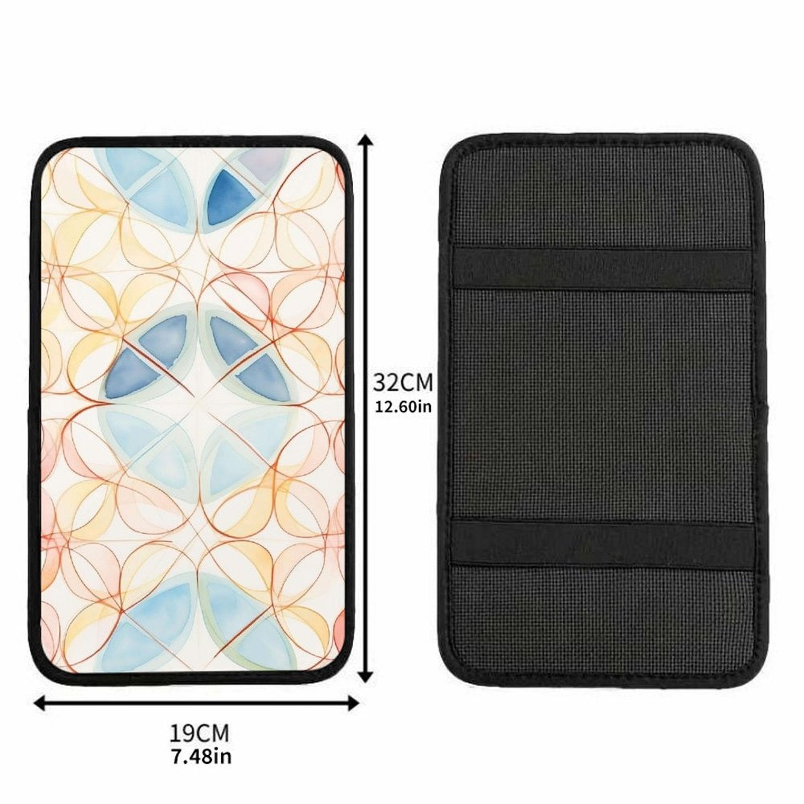 Abstract Geometric Car Seat Belt Pad – Soft Padded Shoulder Strap Cover, 32x19cm Universal Seatbelt Cushion with Elegant Modern Design