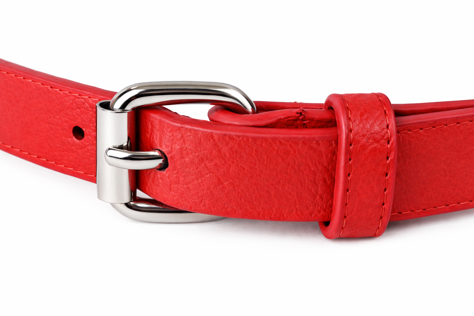 Slim Belt with Silver Buckle | Red/Gold Color Options | Adjustable