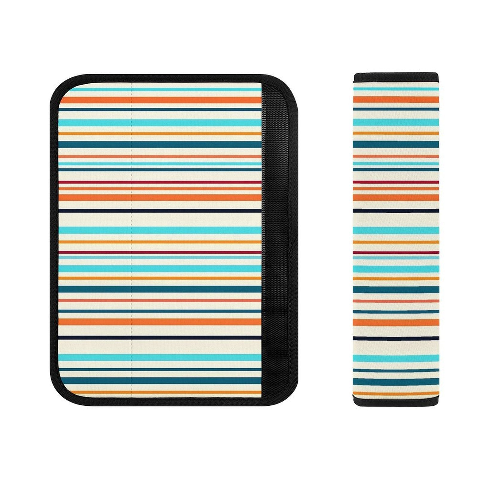 Universal Seat Belt Pad, Soft Shoulder Strap Cover Cushion, Modern Multicolor Stripe Pattern, Comfort Protector for Car Seatbelt, Backpack Strap