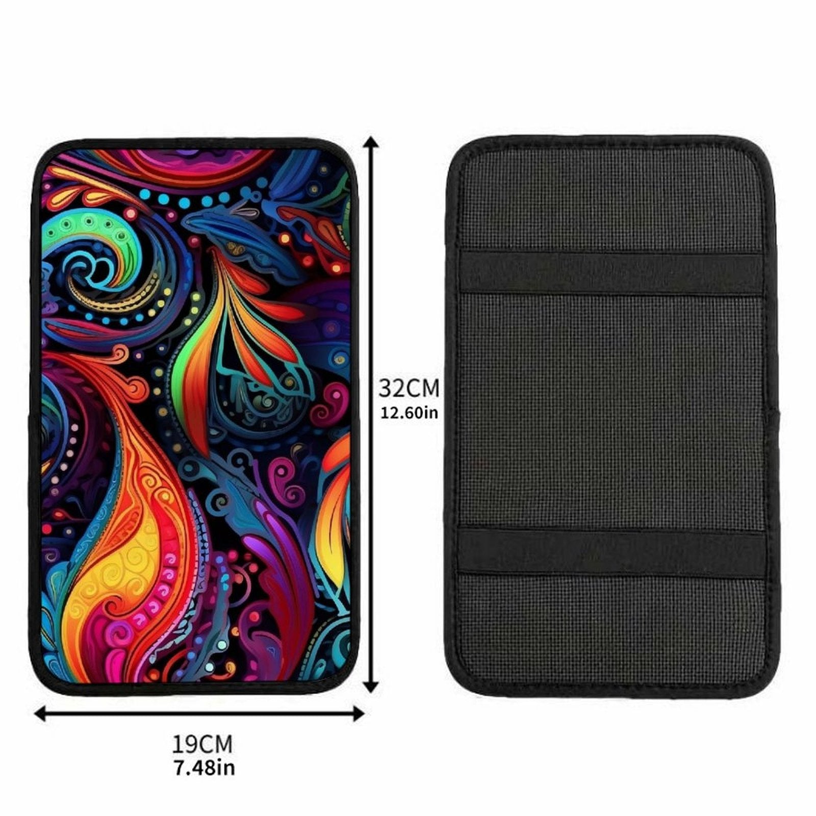 Abstract Colorful Art Car Armrest Cushion – Artistic Console Pad