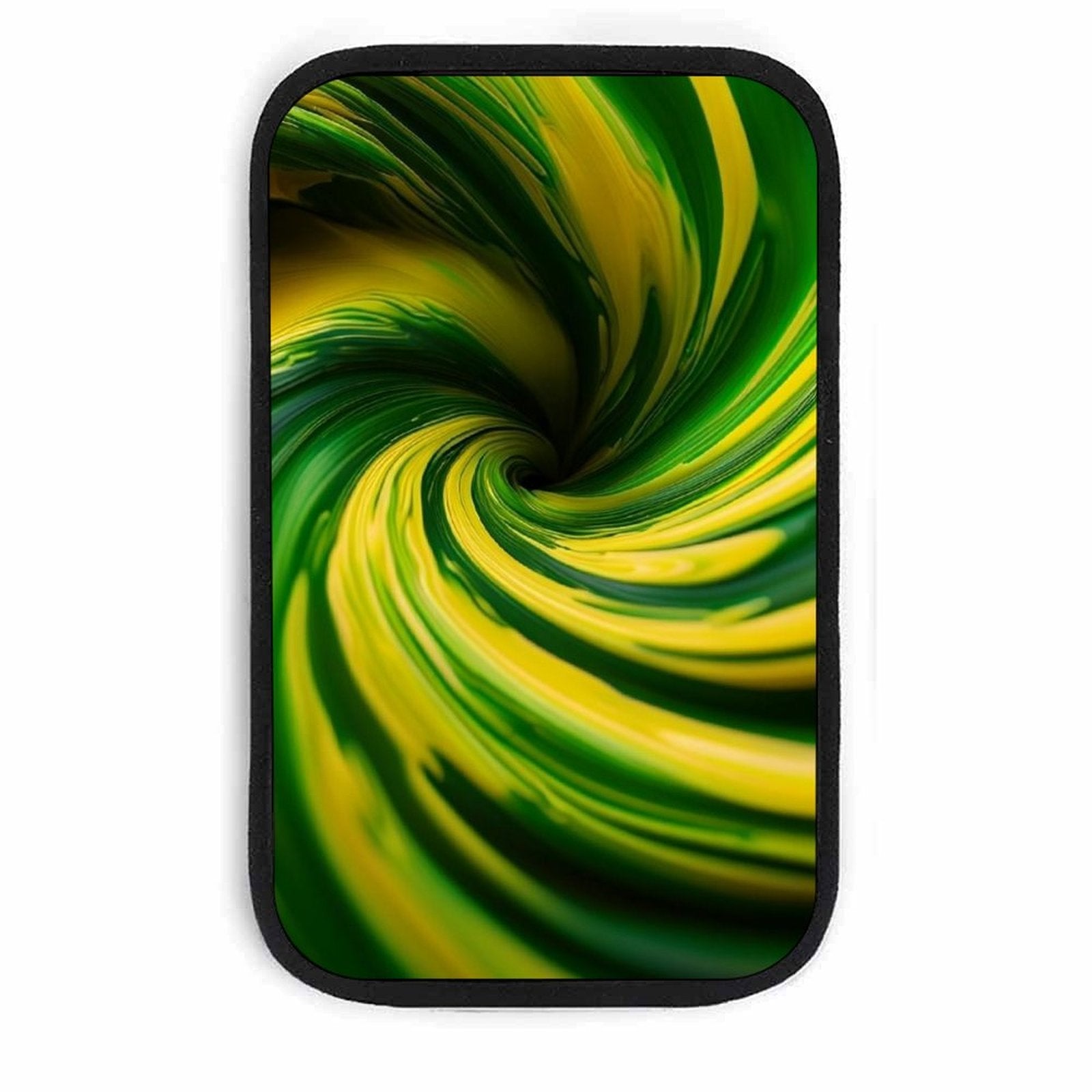 TITLE  Green Swirl Car Seat Belt Pad – Soft Shoulder Strap Cover, 32x19cm Universal Seatbelt Cushion with Abstract Vortex Design