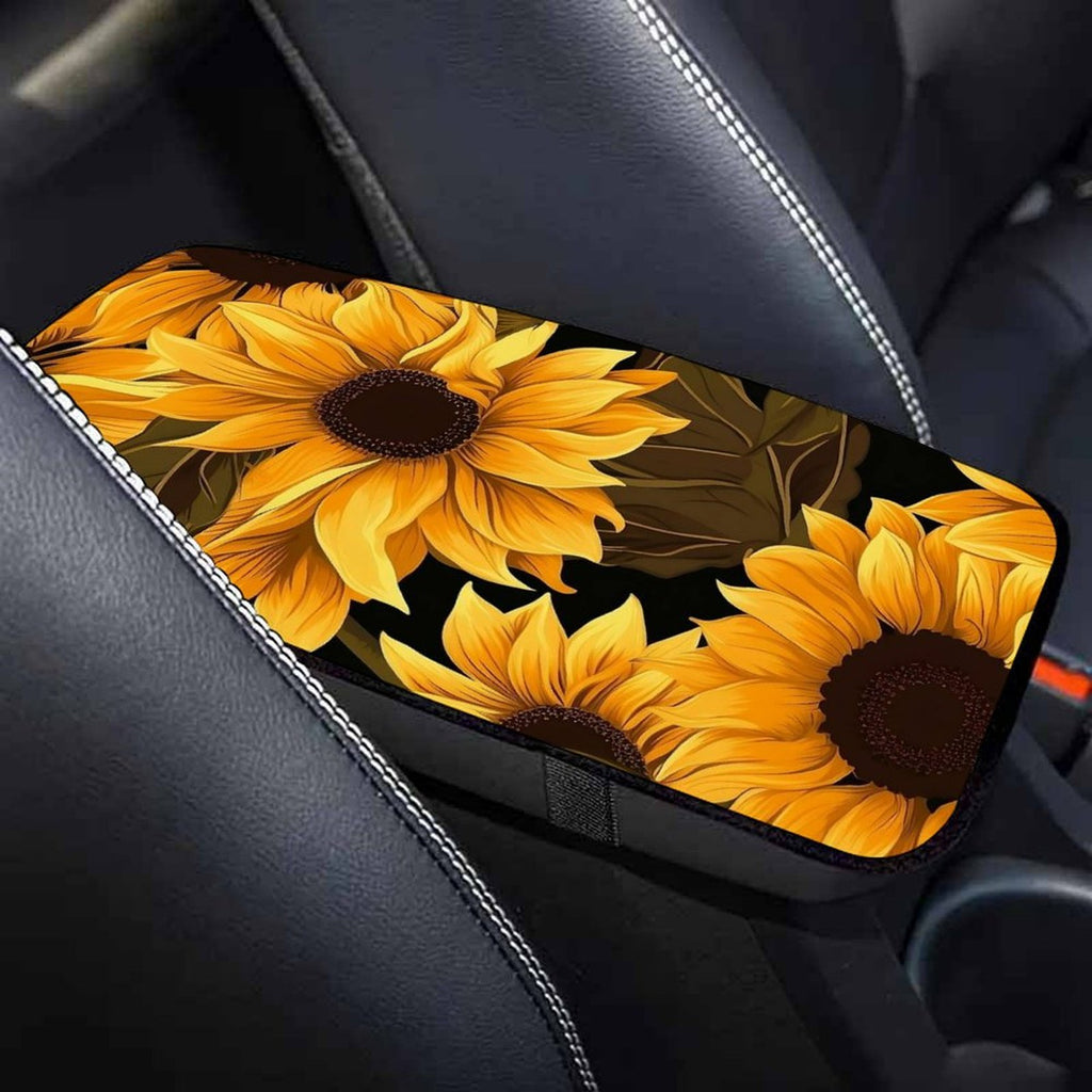 Sunflower Car Seat Belt Pad – Soft Shoulder Strap Cover, 32x19cm Universal Seatbelt Cushion with Floral Summer Design