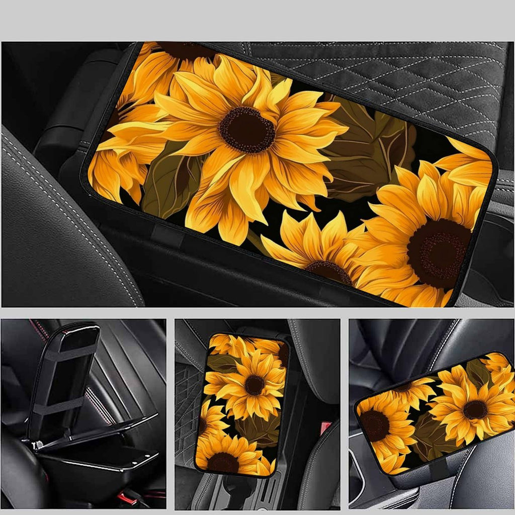 Sunflower Car Seat Belt Pad – Soft Shoulder Strap Cover, 32x19cm Universal Seatbelt Cushion with Floral Summer Design
