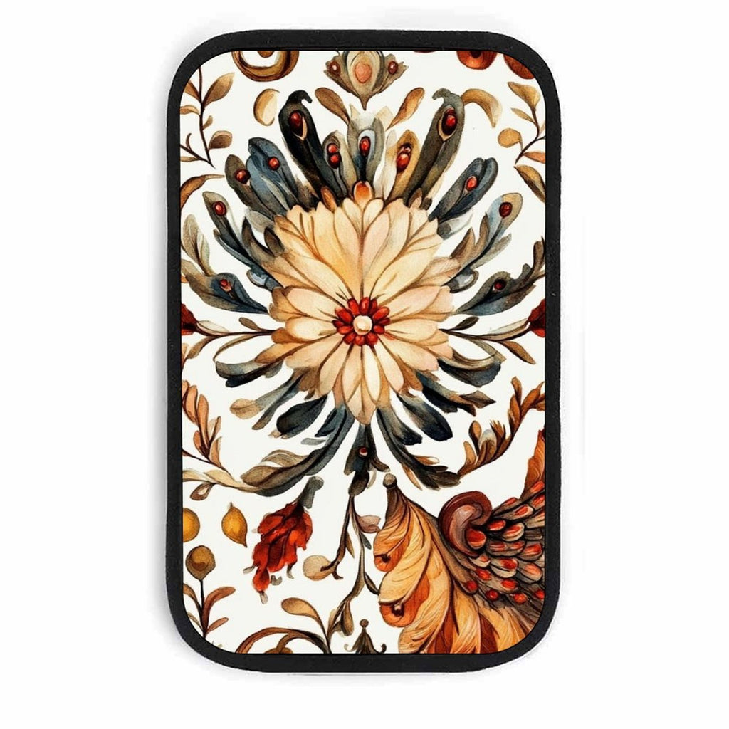 Symmetrical Floral Art Car Armrest Cushion – Elegant Console Pad