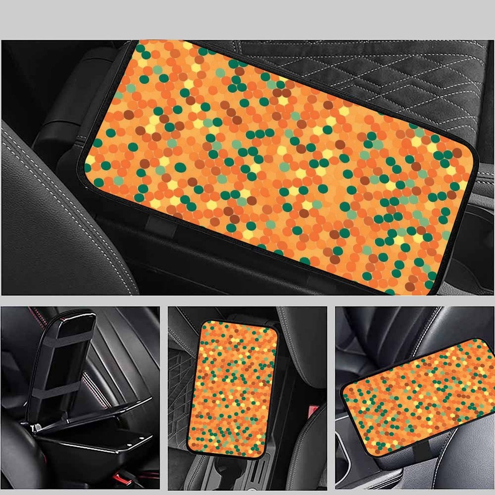 Autumn Dot Car Seat Belt Pad – Soft Shoulder Strap Cover, 32x19cm Universal Seatbelt Cushion with Warm Fall Confetti Design