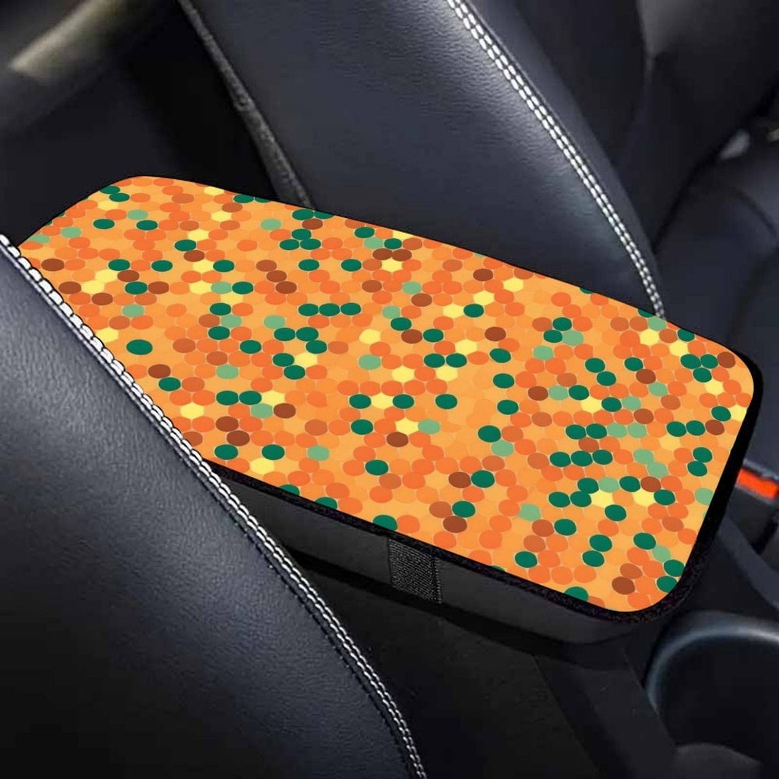Autumn Dot Car Seat Belt Pad – Soft Shoulder Strap Cover, 32x19cm Universal Seatbelt Cushion with Warm Fall Confetti Design