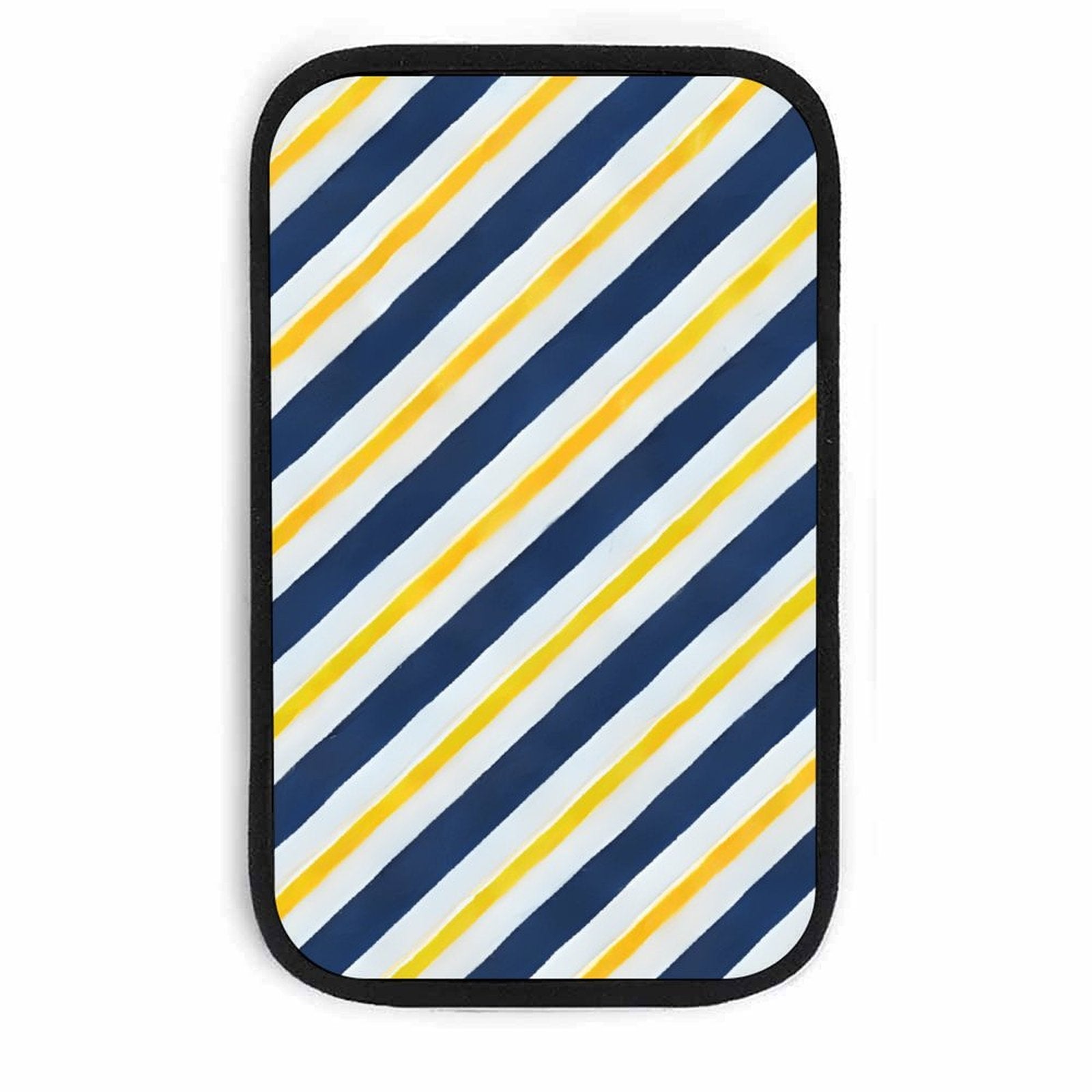 Striped Car Seat Belt Pad – Soft Shoulder Strap Cover, 32x19cm Universal Seatbelt Cushion with Modern Blue & Yellow Design