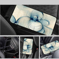 Abstract Blue Line Art Car Armrest Cushion – Minimal Console Pad