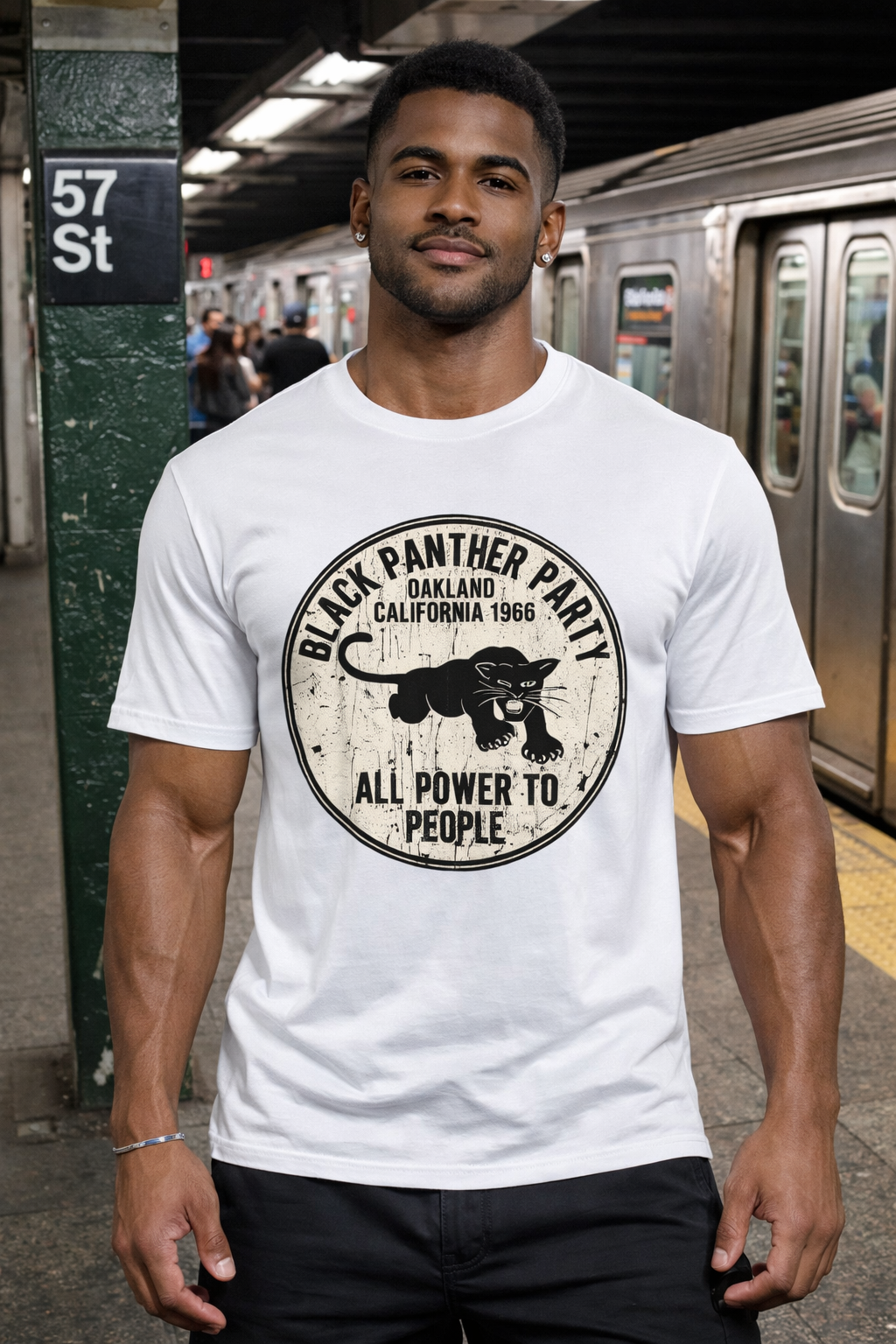 Men’s Graphic T-Shirt Vintage Panther Print | NYC Streetwear Casual Tee | Short Sleeve Crew Neck Top | Summer Everyday Outfit