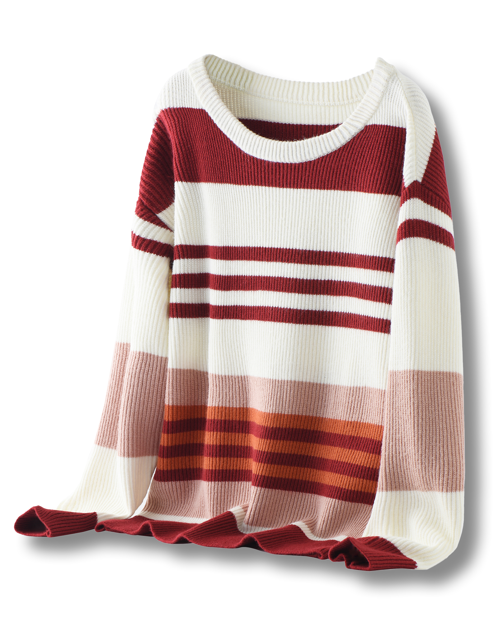 Women’s Vintage Multicolor Striped Knit Pullover | Casual Layering for Fall & Winter | Weekend & Party Wear