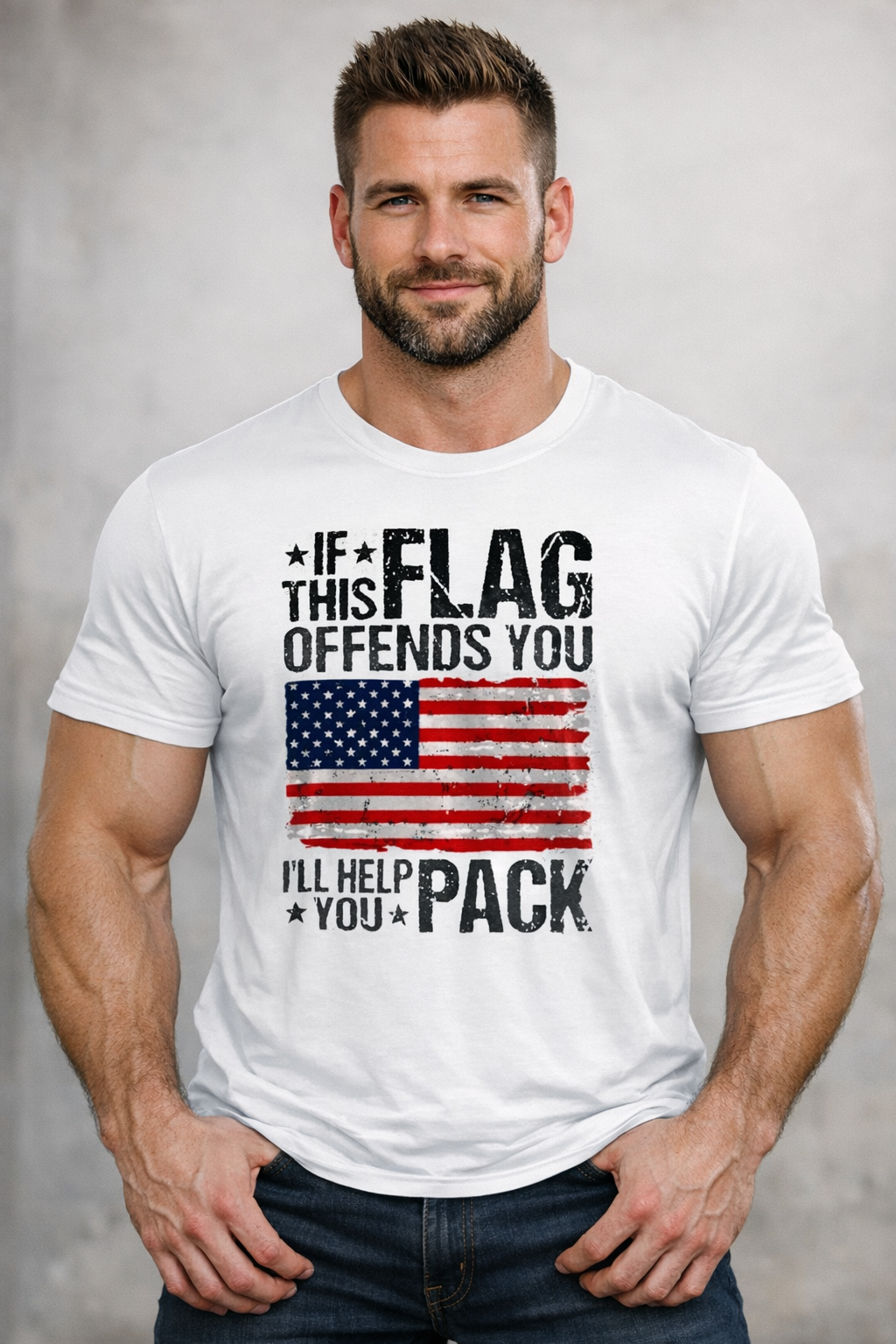 Men’s Graphic T-Shirt, Patriotic USA Flag Print Tee, Casual Short Sleeve Crewneck Top, Soft Breathable Everyday Streetwear
