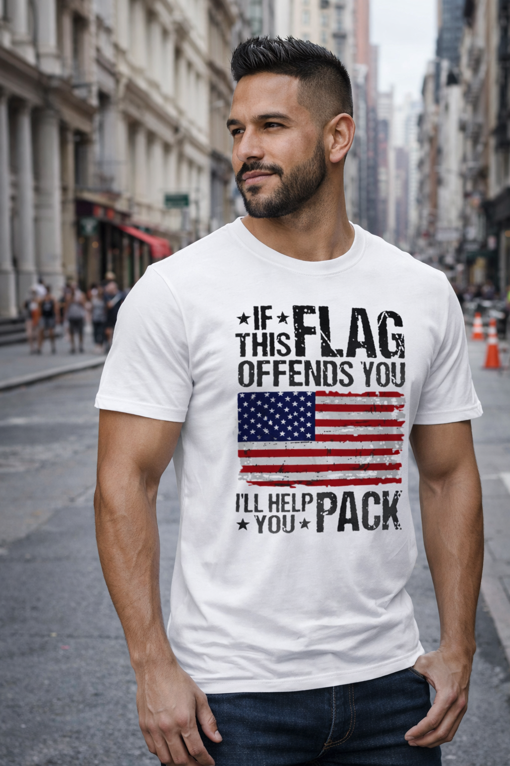 Men’s Graphic T-Shirt, Patriotic USA Flag Print Tee, Casual Short Sleeve Crewneck Top, Soft Breathable Everyday Streetwear