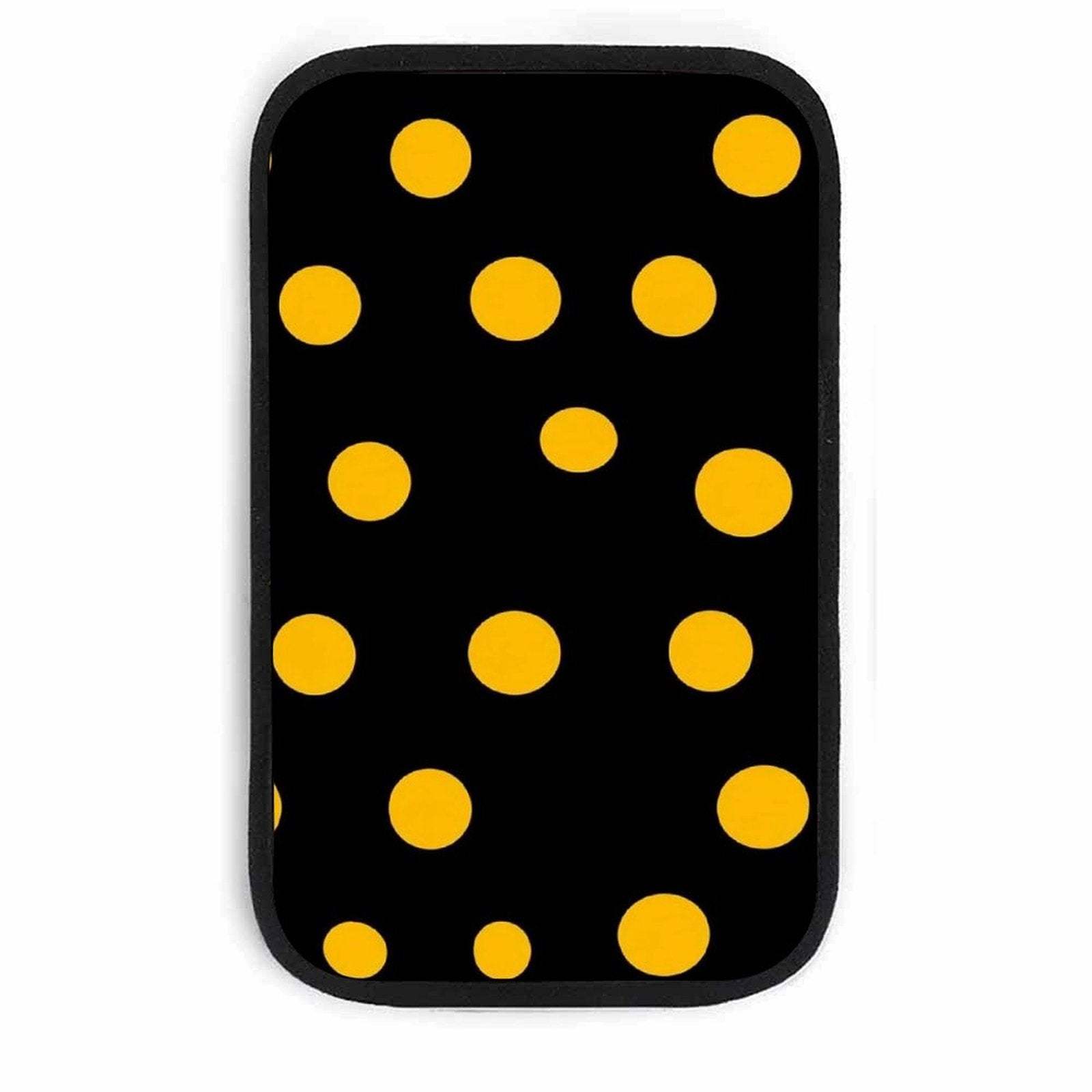 Black & Yellow Polka Dot Car Seat Belt Pad – Soft Shoulder Strap Cover, 32x19cm Universal Seatbelt Cushion