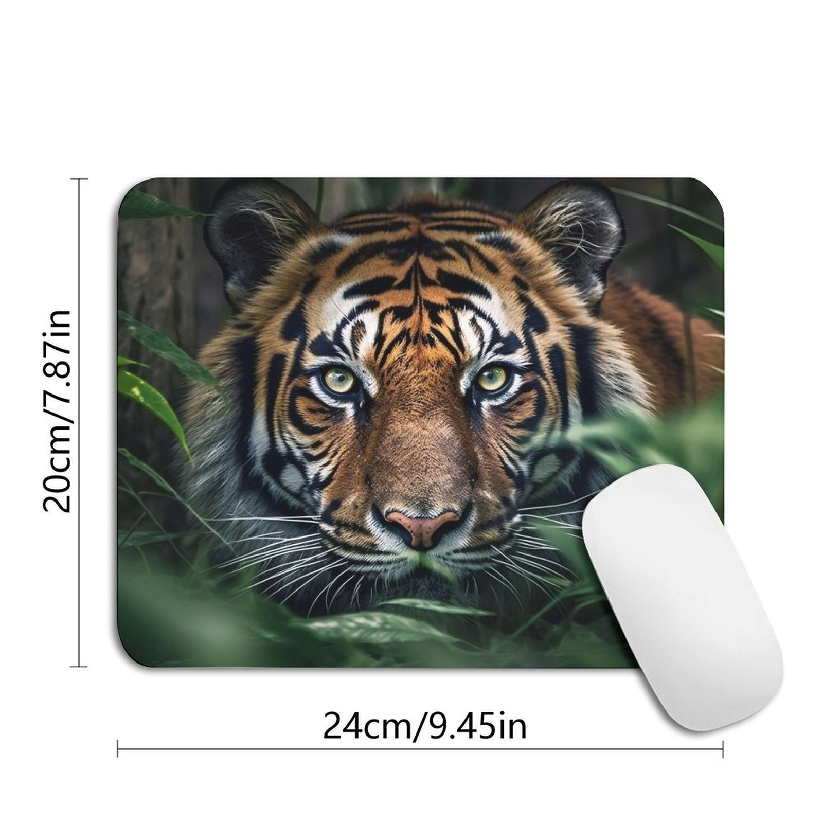 Wild Tiger Mouse Pad, Wildlife Animal Desk Mouse Mat, Anti-Slip Rubber Base, Smooth Tracking Gaming Mousepad