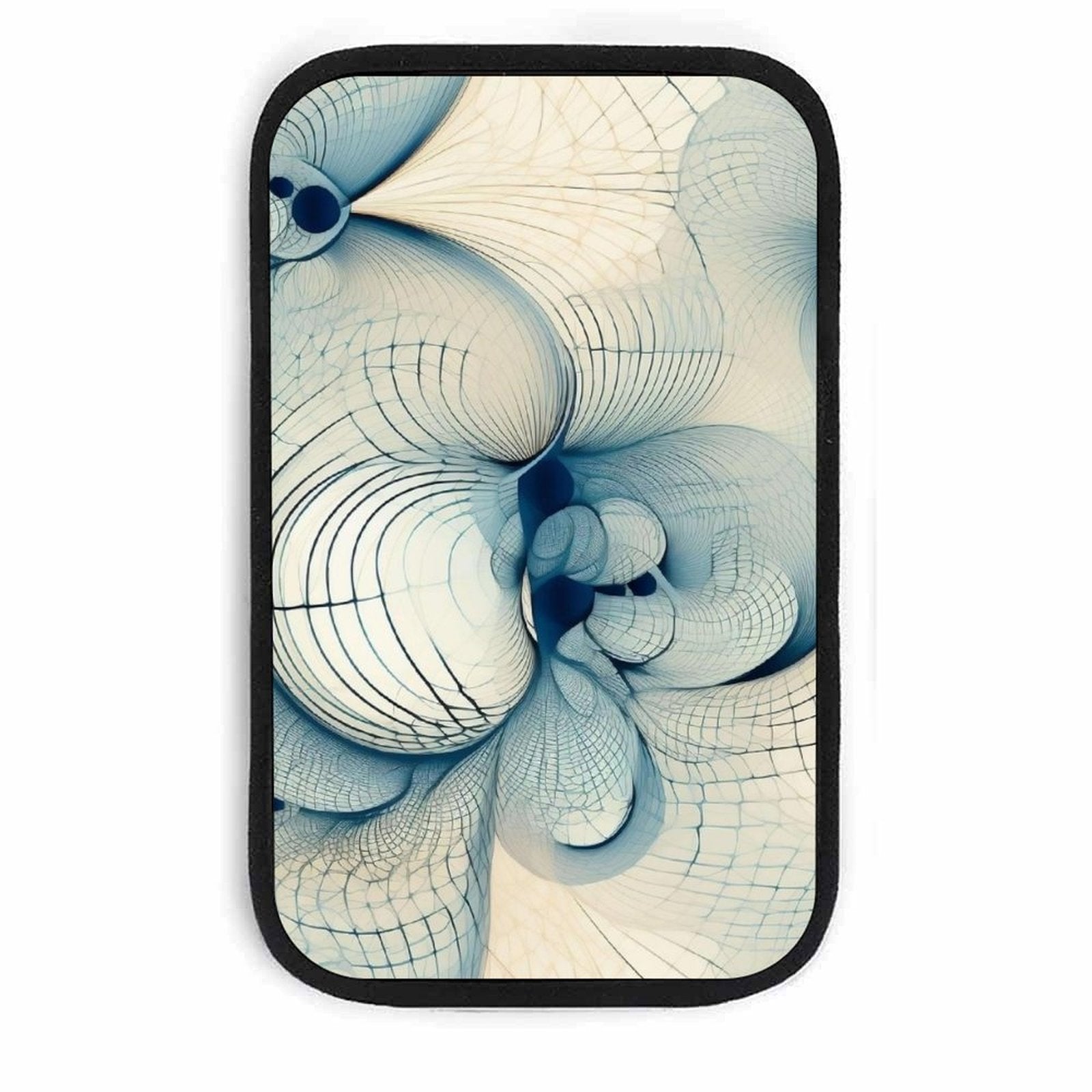 Abstract Blue Line Art Car Armrest Cushion – Minimal Console Pad