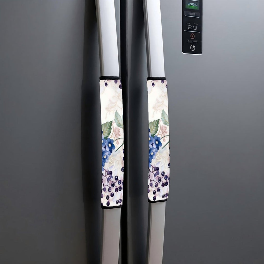 Universal Seat Belt Pad, Soft Shoulder Strap Cover Cushion, Blue Flower & Berry Pattern, Comfort Protector for Car Seatbelt, Backpack Strap