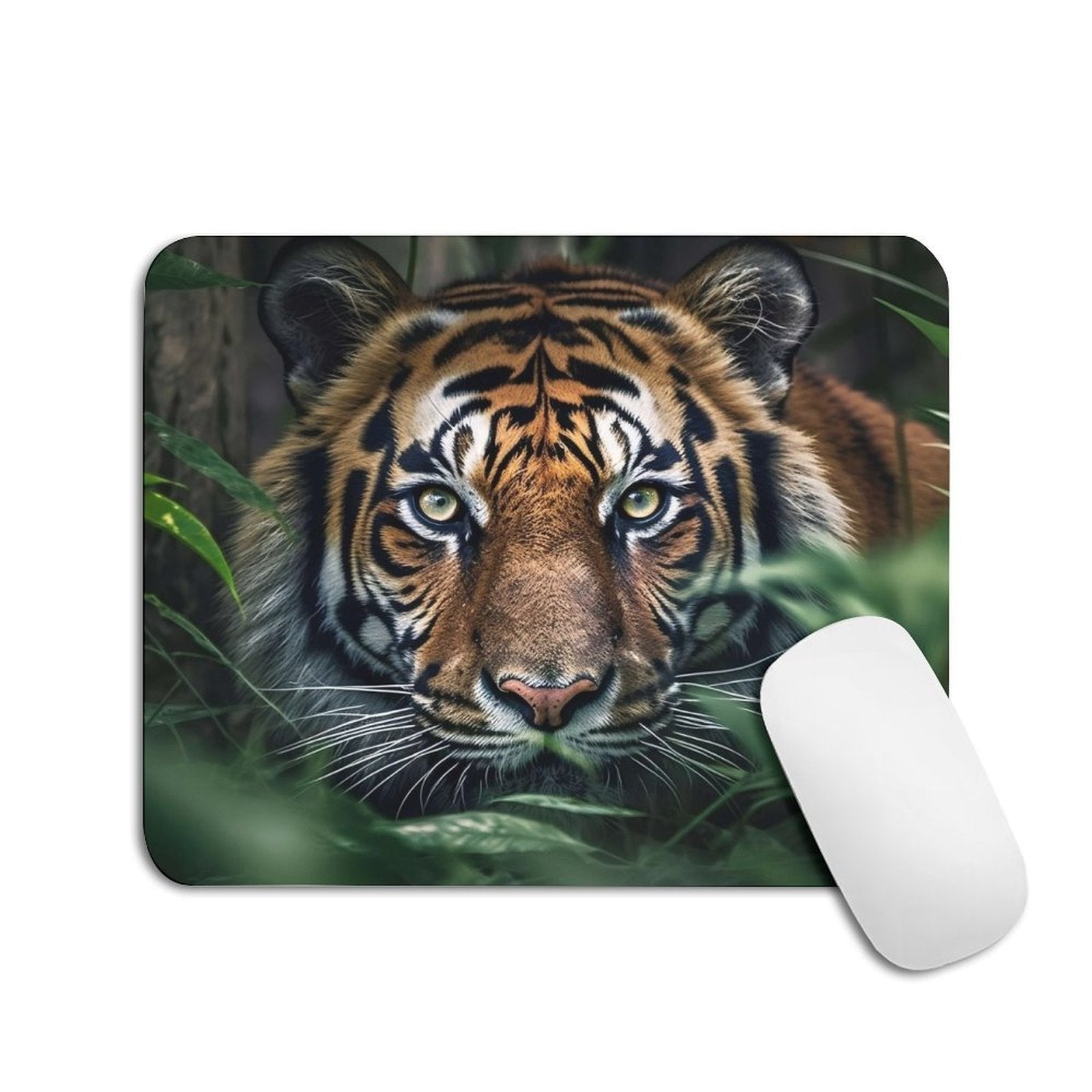 Wild Tiger Mouse Pad, Wildlife Animal Desk Mouse Mat, Anti-Slip Rubber Base, Smooth Tracking Gaming Mousepad