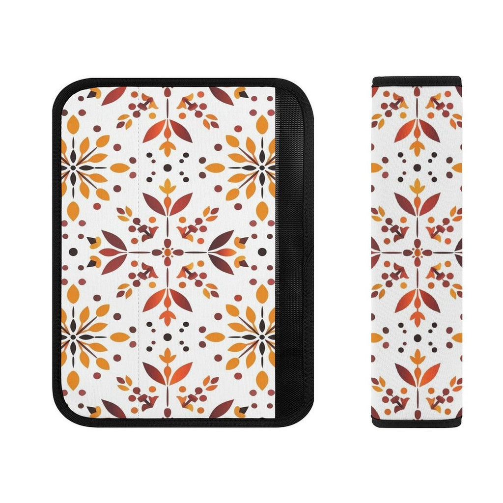 Seat Belt Shoulder Pad Cushion, Soft Strap Cover for Car, Leaf Pattern Polka Dots, Comfort & Neck Protection