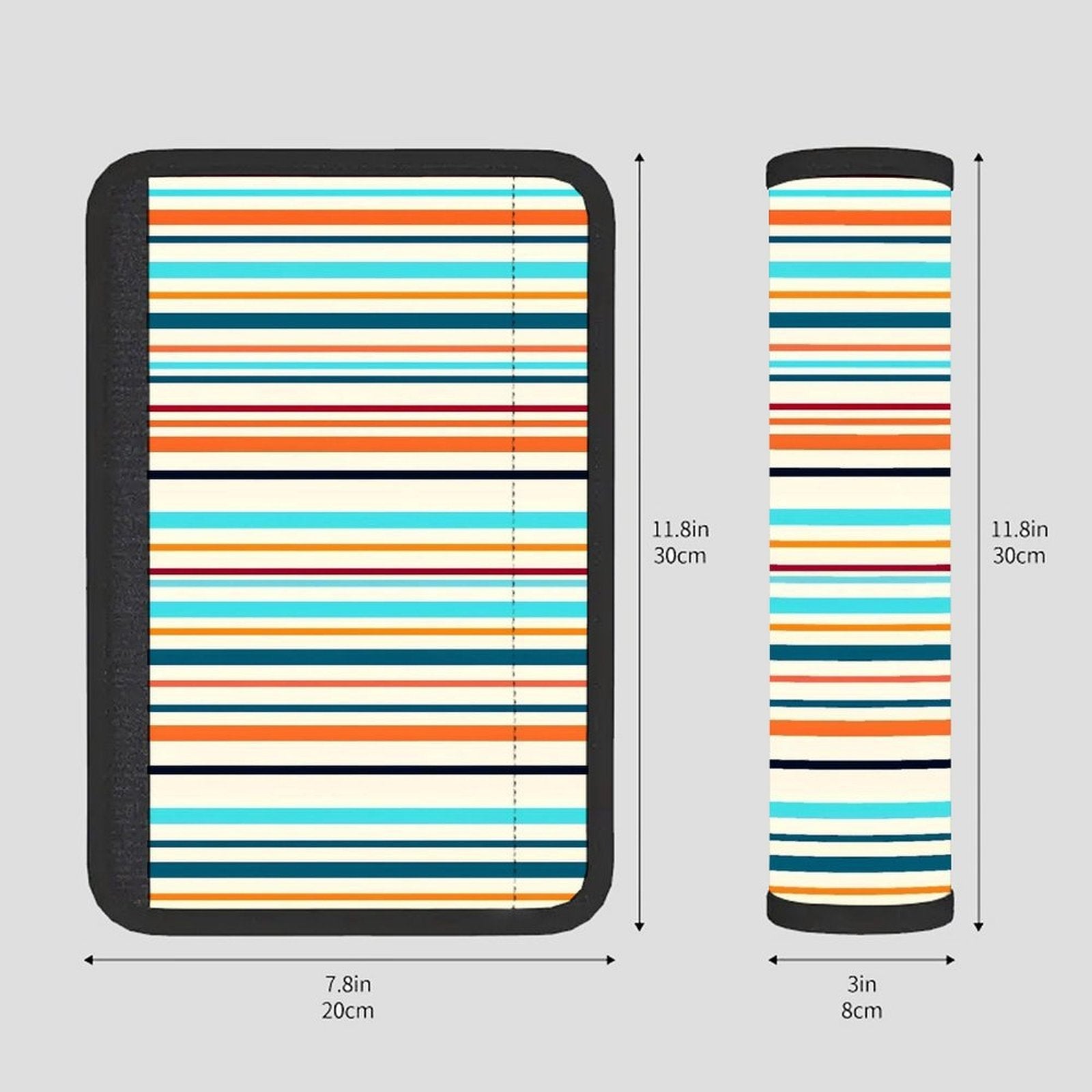 Seat Belt Shoulder Pad Cover, Soft Strap Cushion, Modern Multicolor Stripe Pattern, Universal Car Seatbelt Shoulder Protector