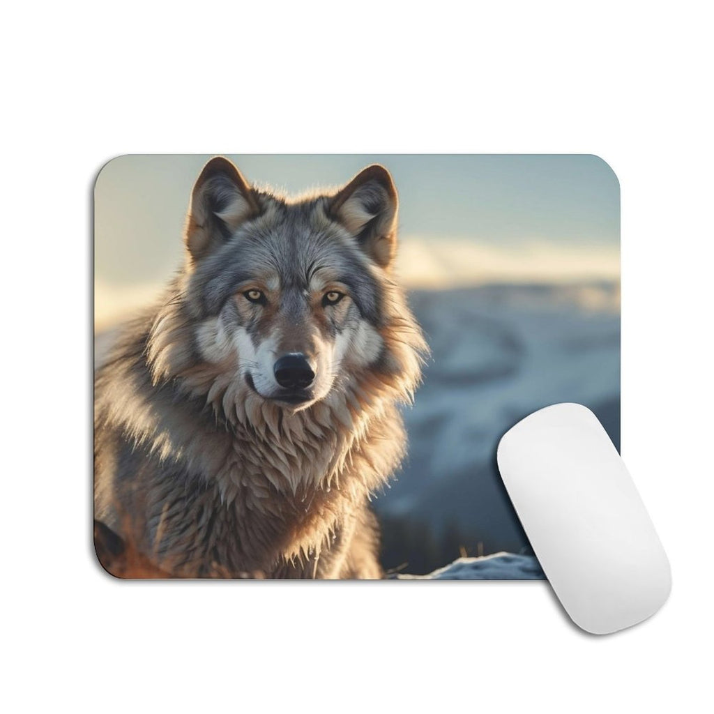 Wild Wolf Mouse Pad, Wildlife Animal Desk Mouse Mat, Anti-Slip Rubber Base, Smooth Tracking Gaming Mousepad 7.87×9.45in