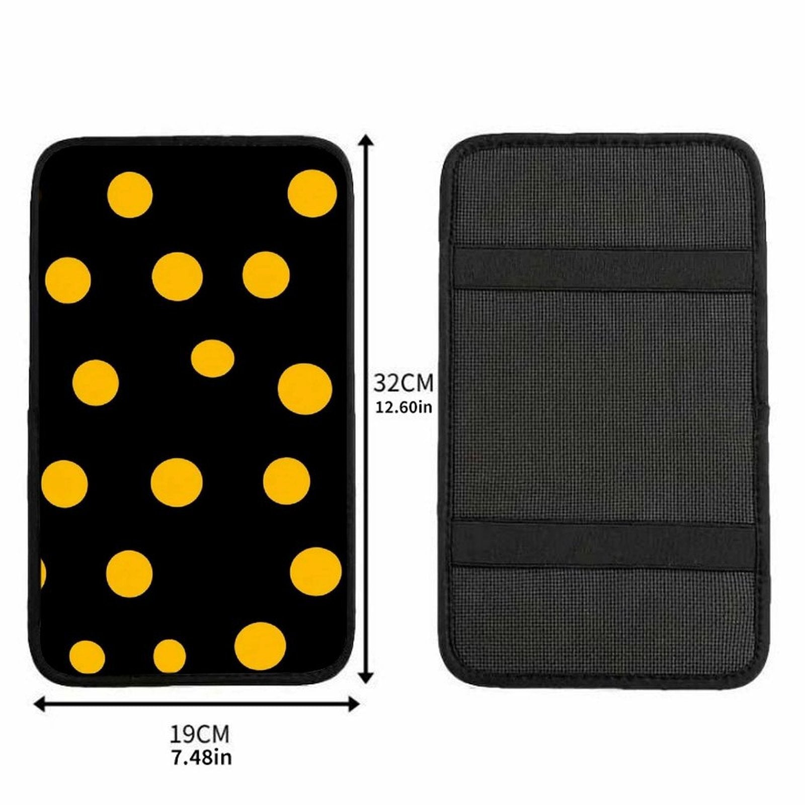 Black & Yellow Polka Dot Car Seat Belt Pad – Soft Shoulder Strap Cover, 32x19cm Universal Seatbelt Cushion