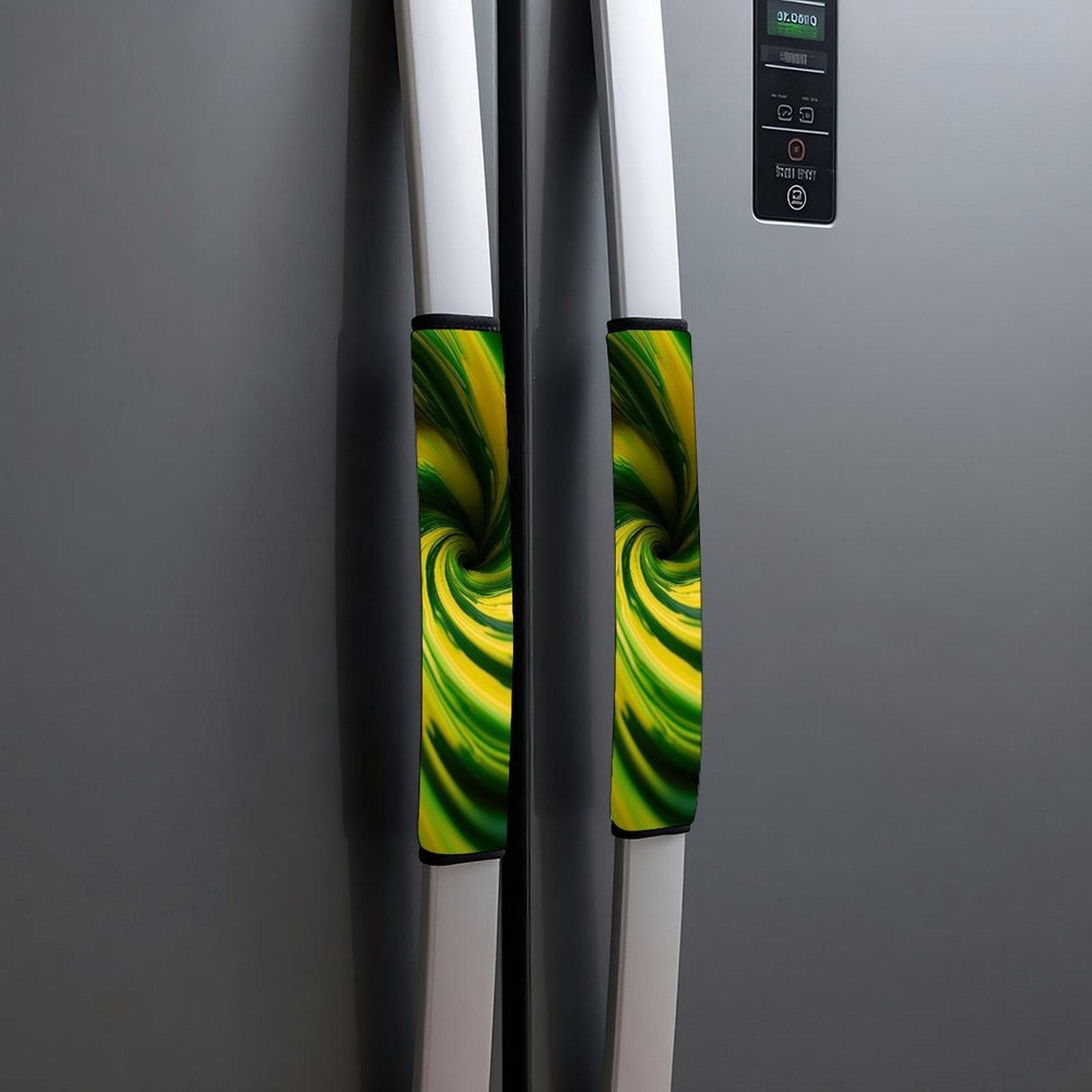 Abstract Green Yellow Handle Cushion Pad, Refrigerator Handle Cover, Seat Belt Shoulder Pad, Soft Grip Protector, Anti Slip Handle Wrap, Home Kitchen Car Accessory, 1pc